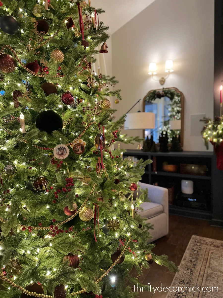 warm jewel toned ornaments